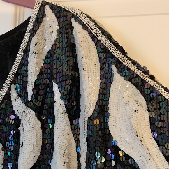 Vintage st. Honore sequin evening top size S/M - Picture 5 of 7